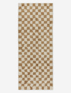 #color::café  #size::2--x-5- | Two-tone long checkerboard bath mat by Sarah Sherman in café brown