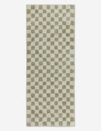 #color::lichen #size::2--x-5- | Two-tone long checkerboard bath mat by Sarah Sherman in lichen green