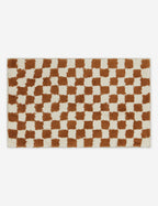 #color::umber #size::21--x-34- | Two-tone checkerboard bath mat by Sarah Sherman in rust umber