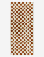 #color::umber #size::2--x-5- | Two-tone long checkerboard bath mat by Sarah Sherman in rust umber