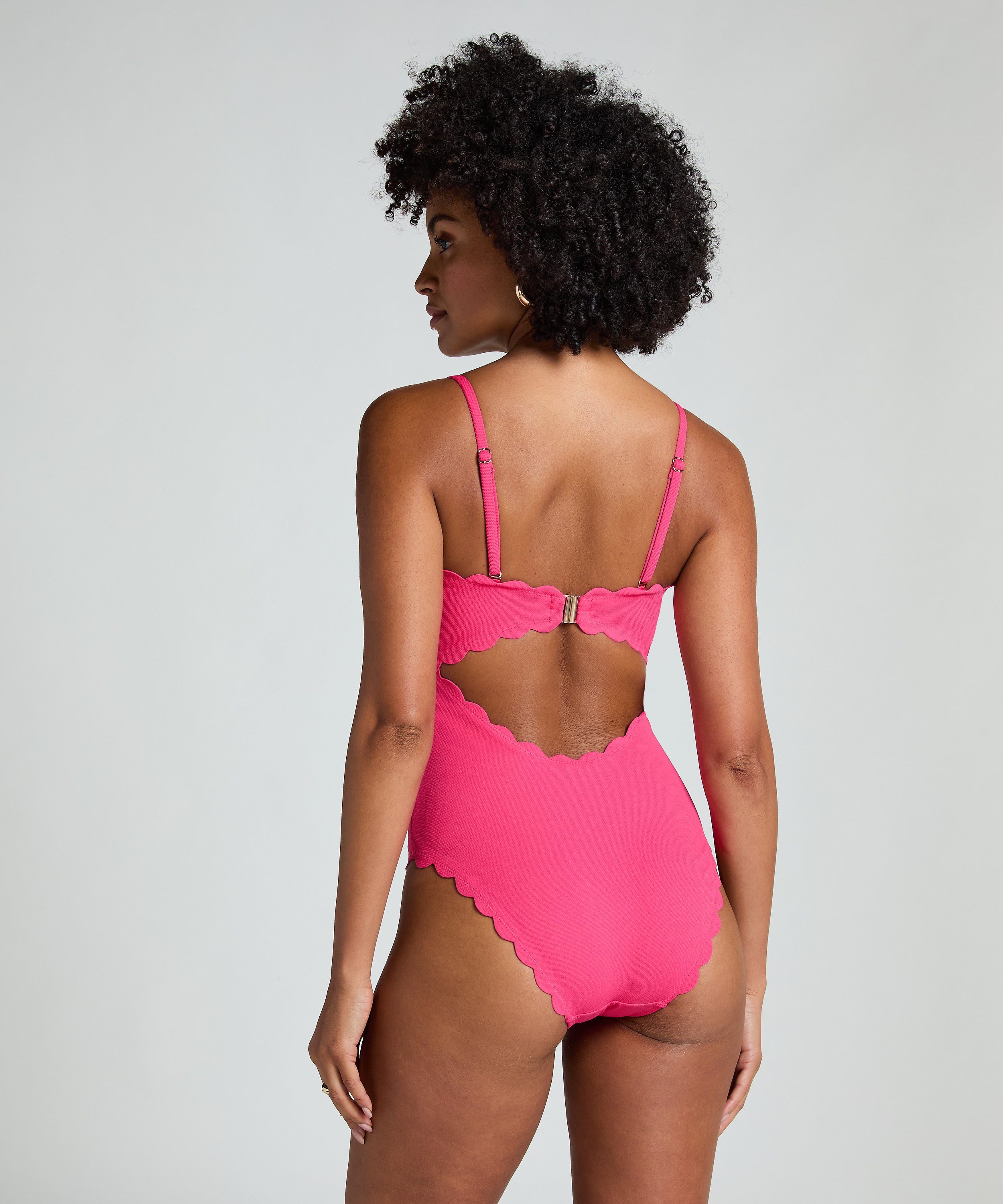 Badeanzug Bandeau Scallop  - Rosa