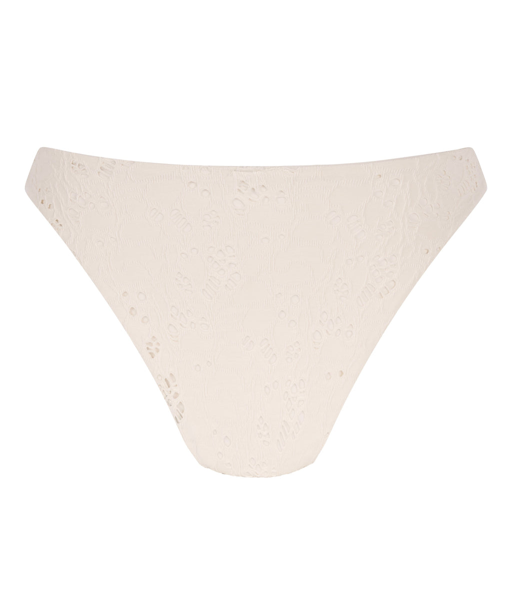 Crochet Bikinihöschen mit hohem Beinausschnitt  - Weiß