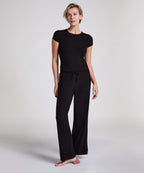 Pyjama-Top Rib Essential  - Schwarz
