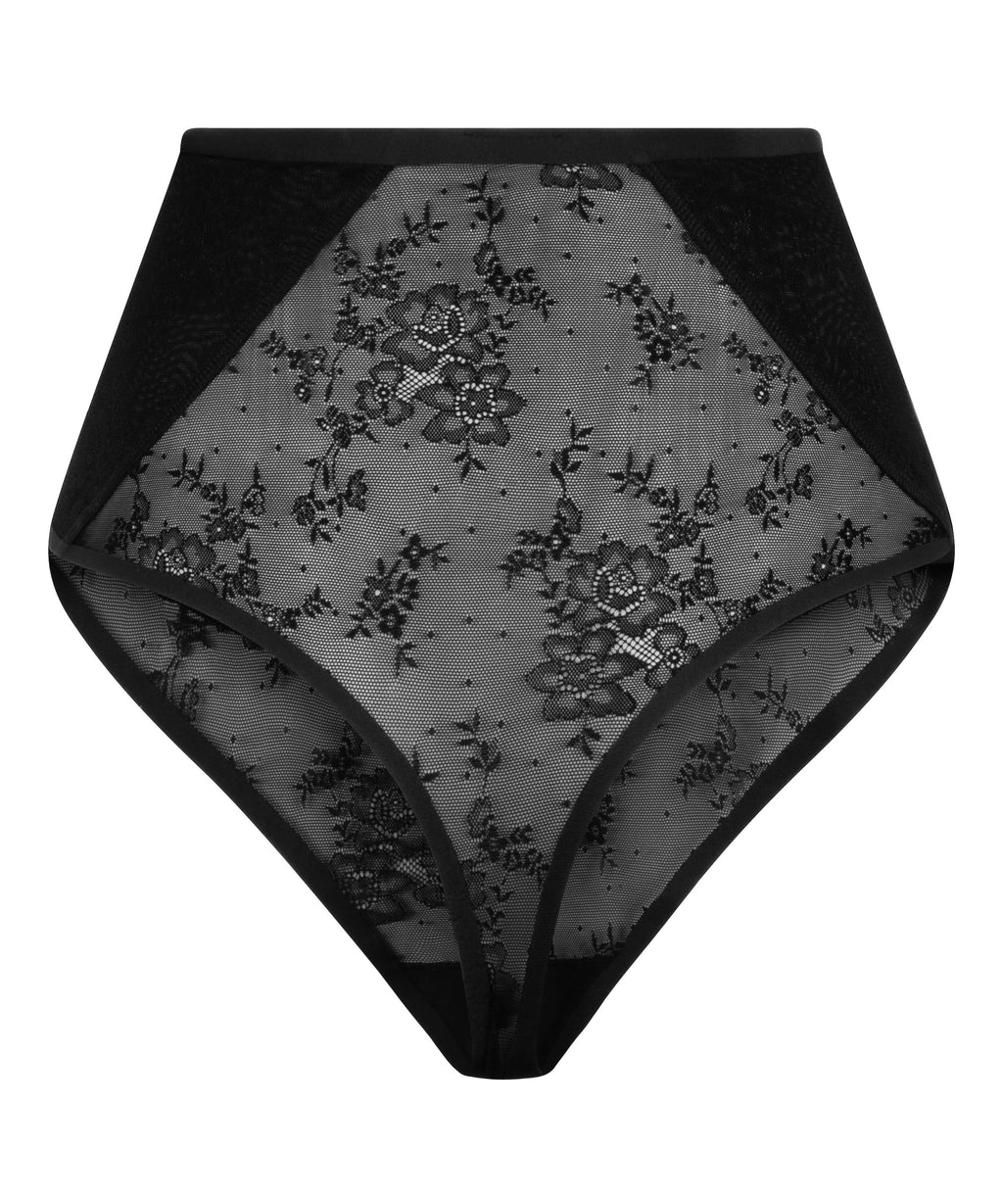 Shaping String mit Spitze  - Schwarz