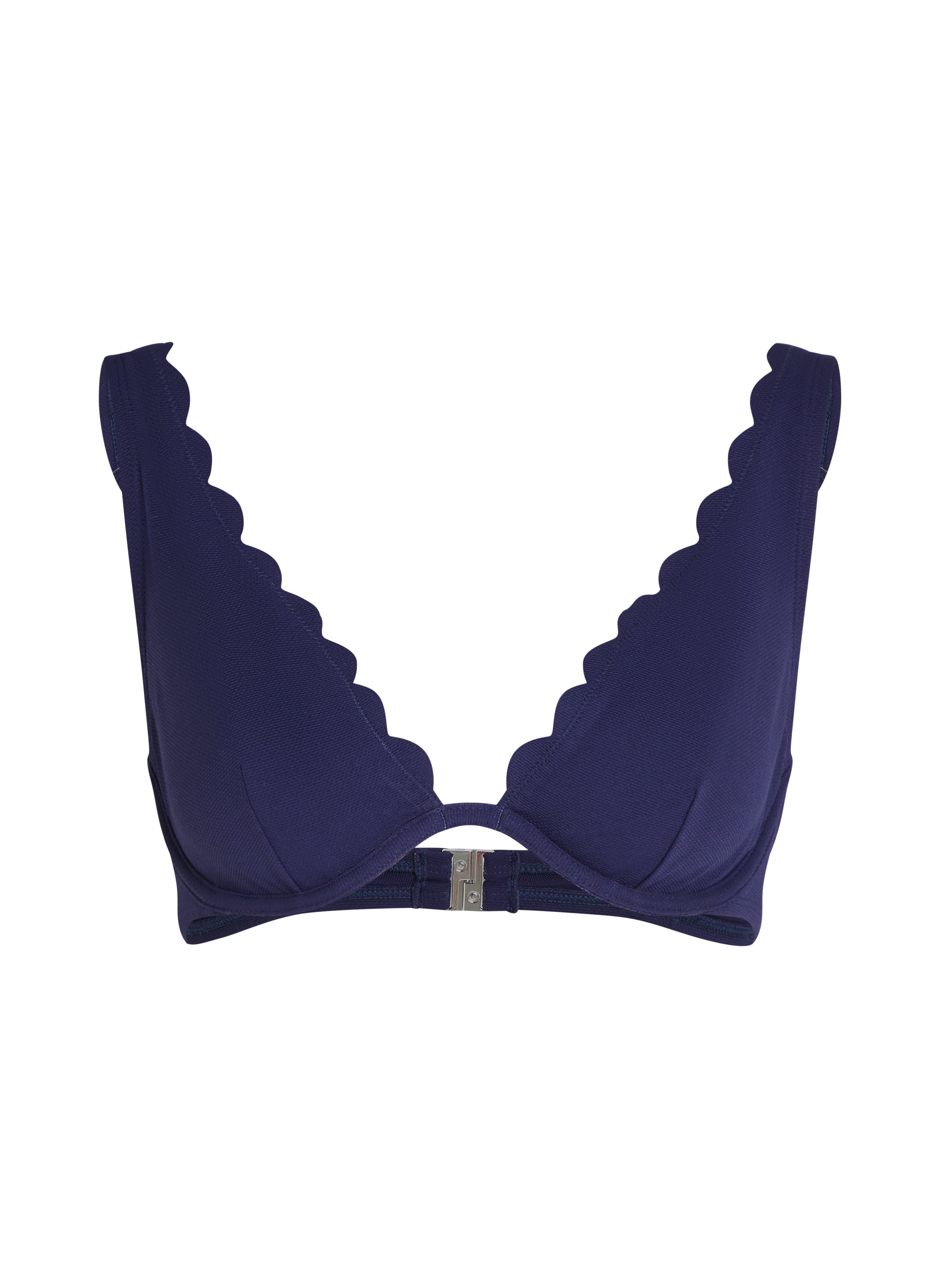 Unwattiertes Bügel-Bikini-Top Scallop  - Blau
