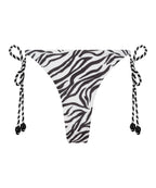 Bikini Slip Cheeky Tanga Doha Zebra  - Weiß