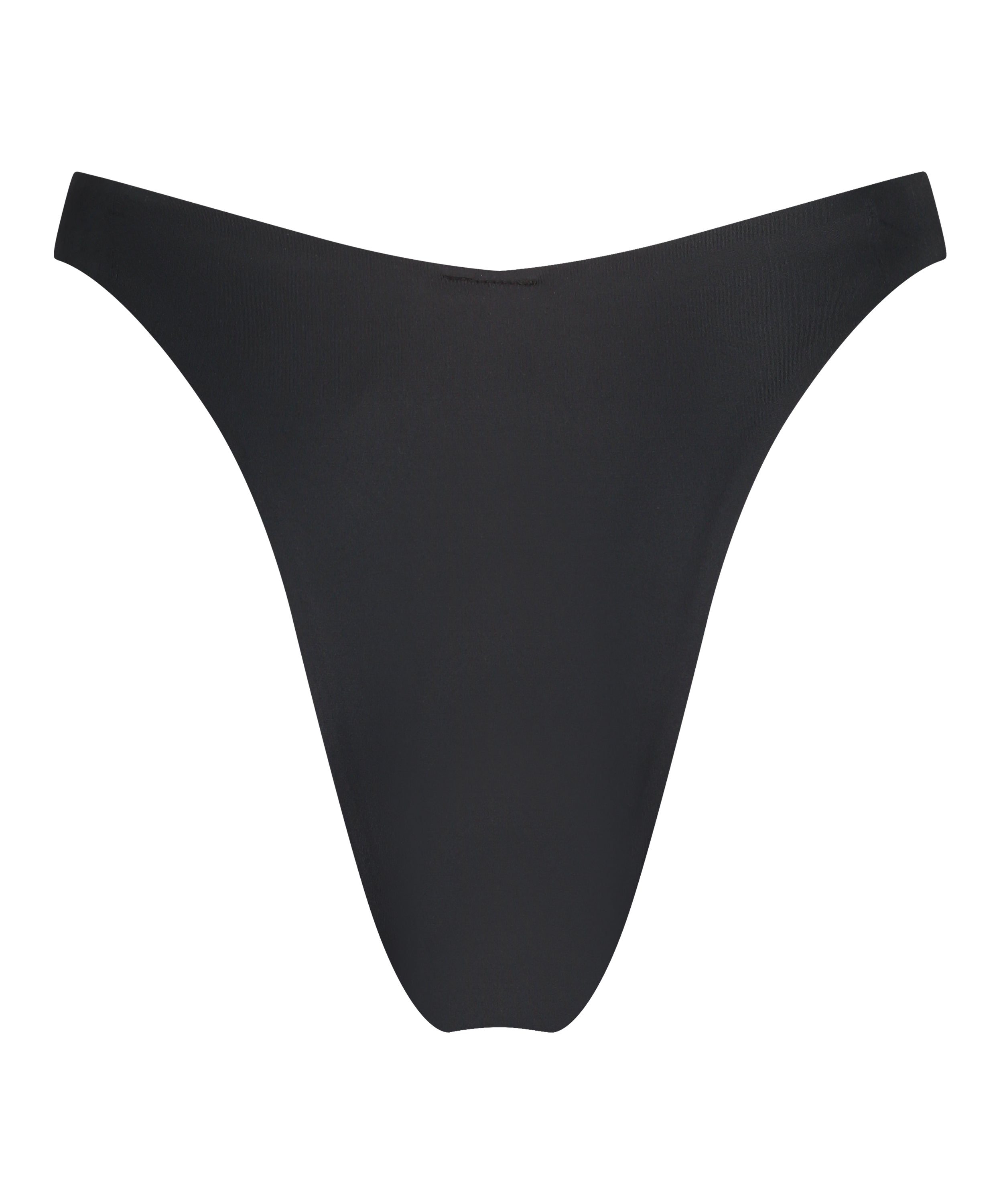 Bikini Slip mit hohem Beinausschnitt Luxe  - Schwarz