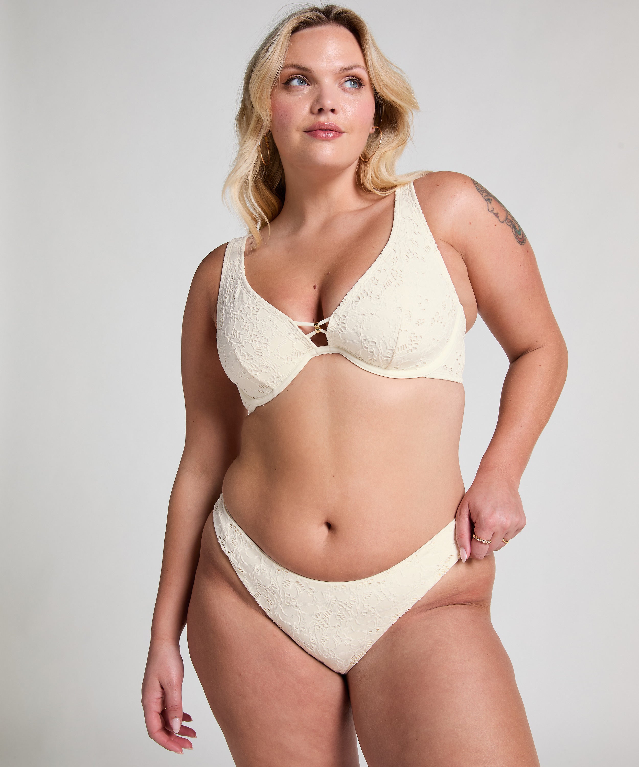 Bügel-Bikinioberteil Crochet  - Weiß