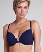 Vorgeformtes Bügel-Bikinitop Scallop  - Blau