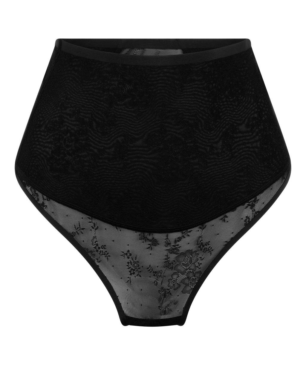 Shaping String mit Spitze  - Schwarz