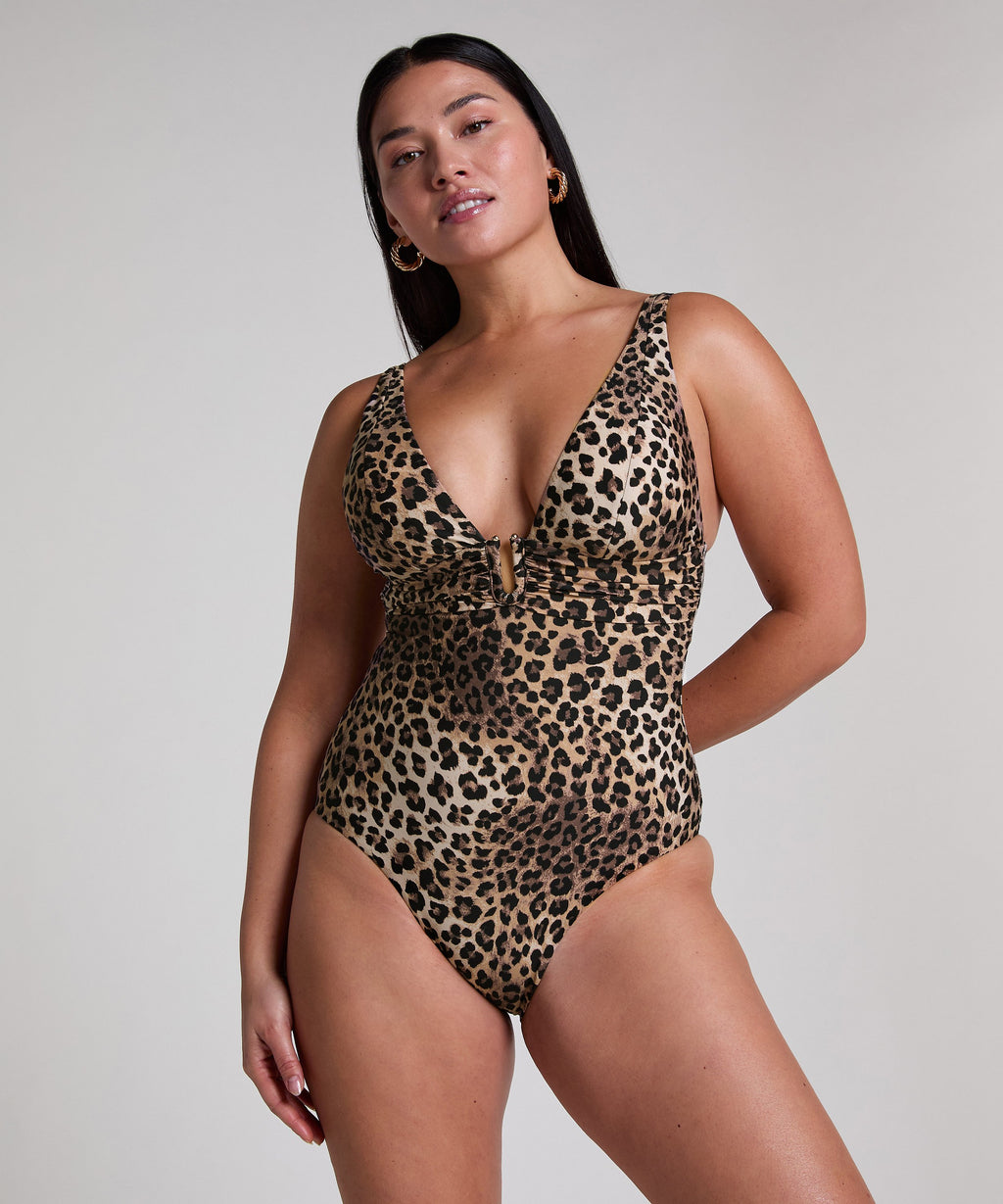 Shaping Badeanzug Luxe Animalia  - Braun