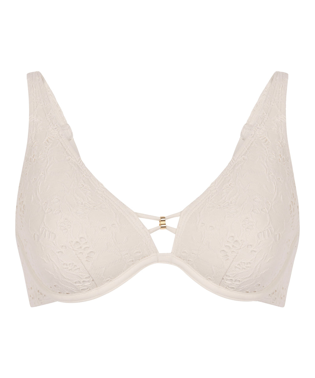 Bügel-Bikinioberteil Crochet  - Weiß