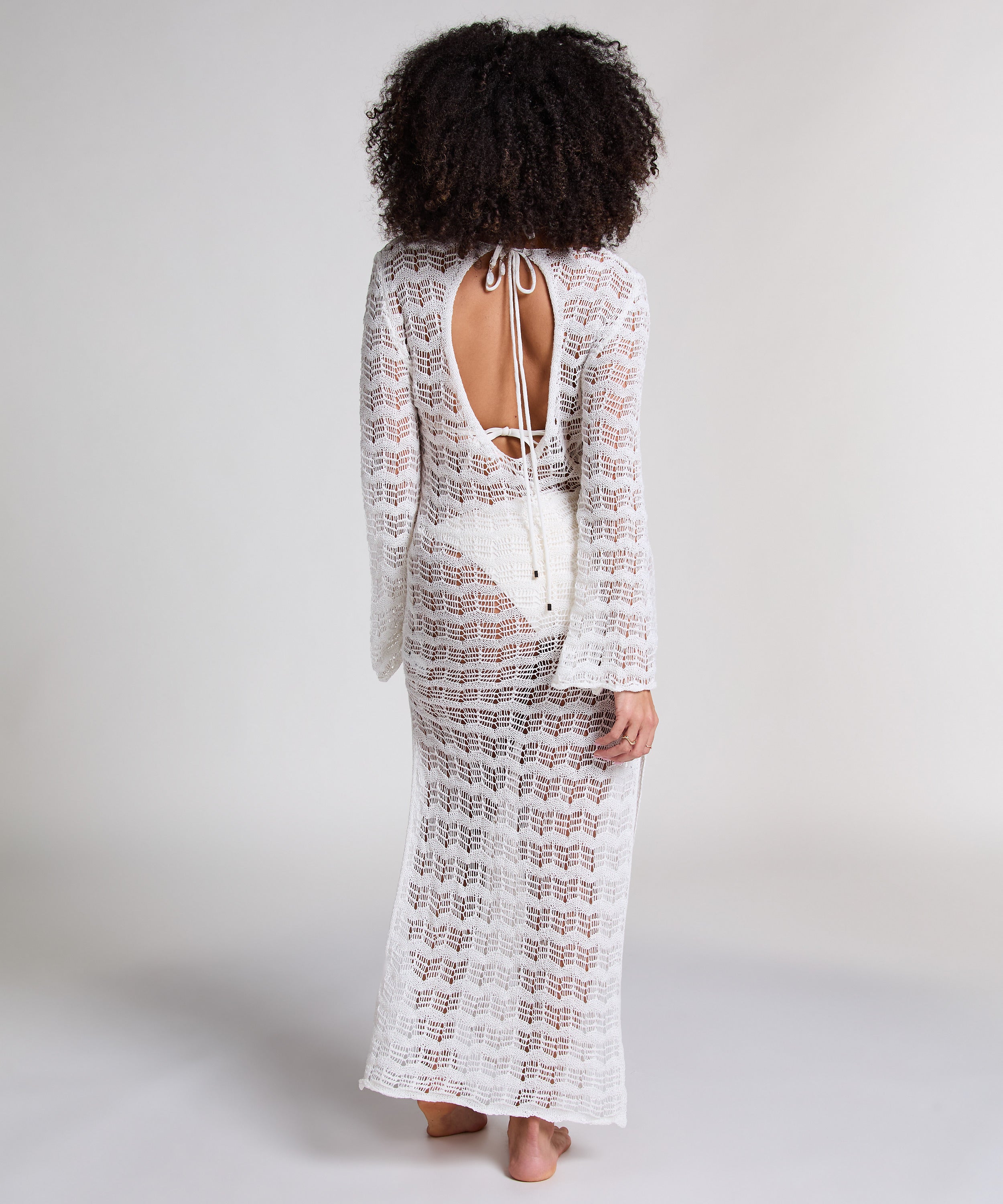 Crochet Maxikleid  - Weiß