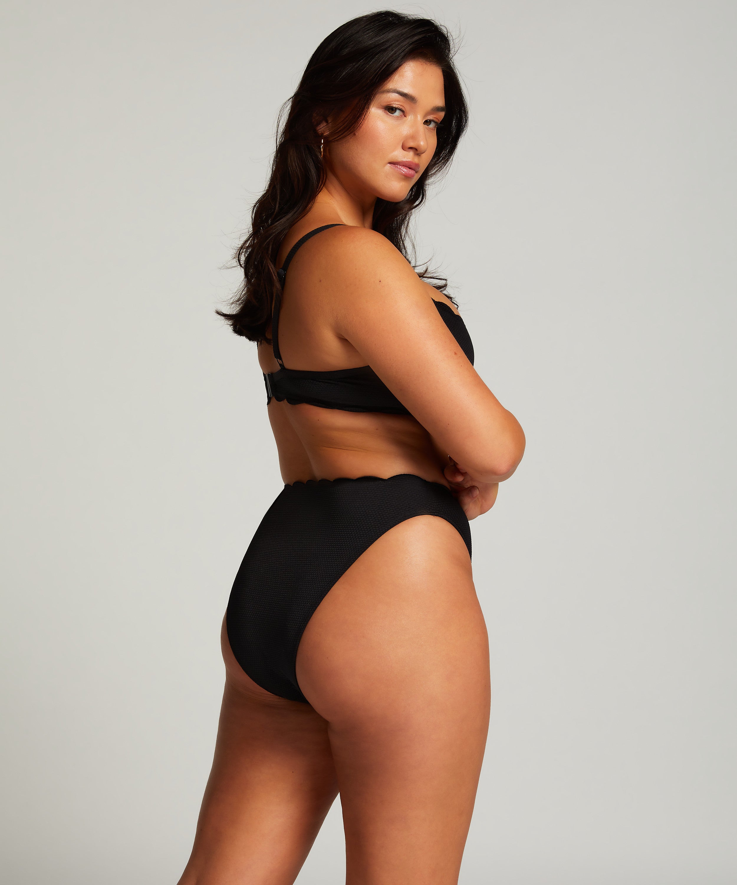 Bikini Slip Rio Scallop  - Schwarz