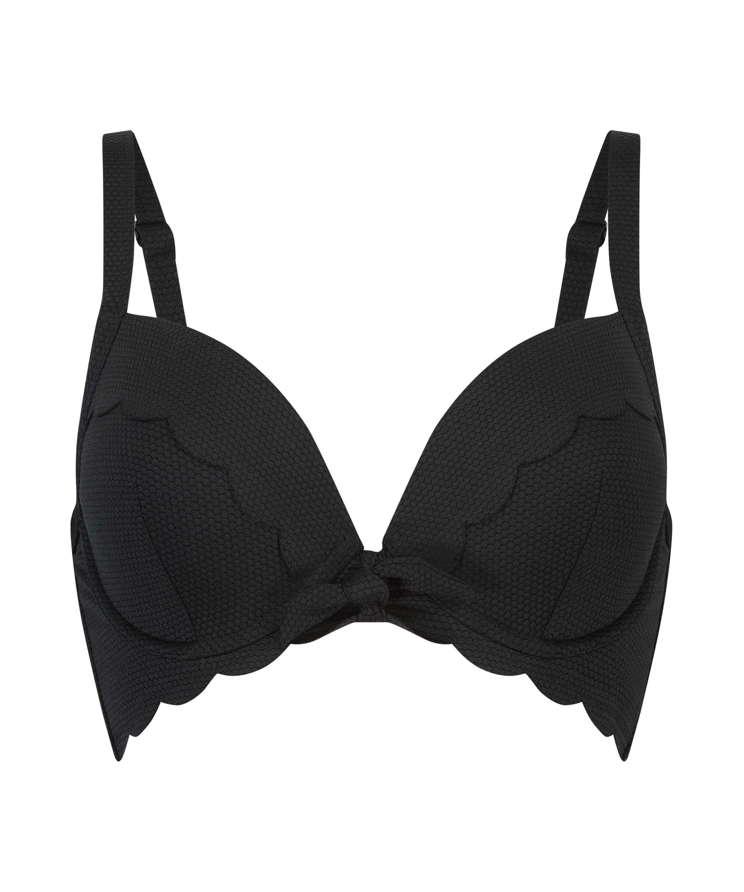 Vorgeformtes Bügel-Bikinitop Scallop  - Schwarz