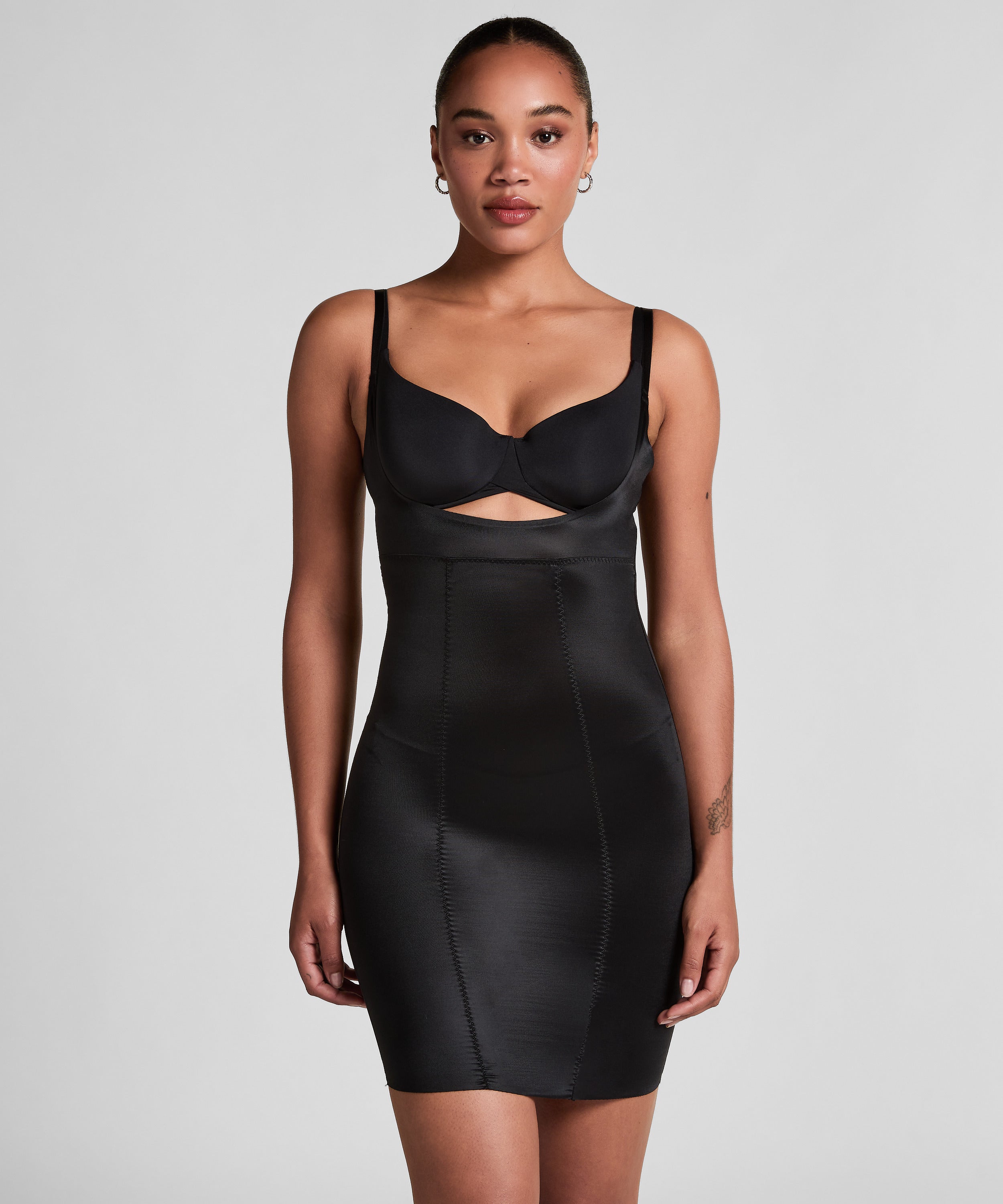 Formendes Scuba Kleid  - Schwarz