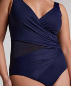 Badeanzug Shaping Shell Mesh  - Blau