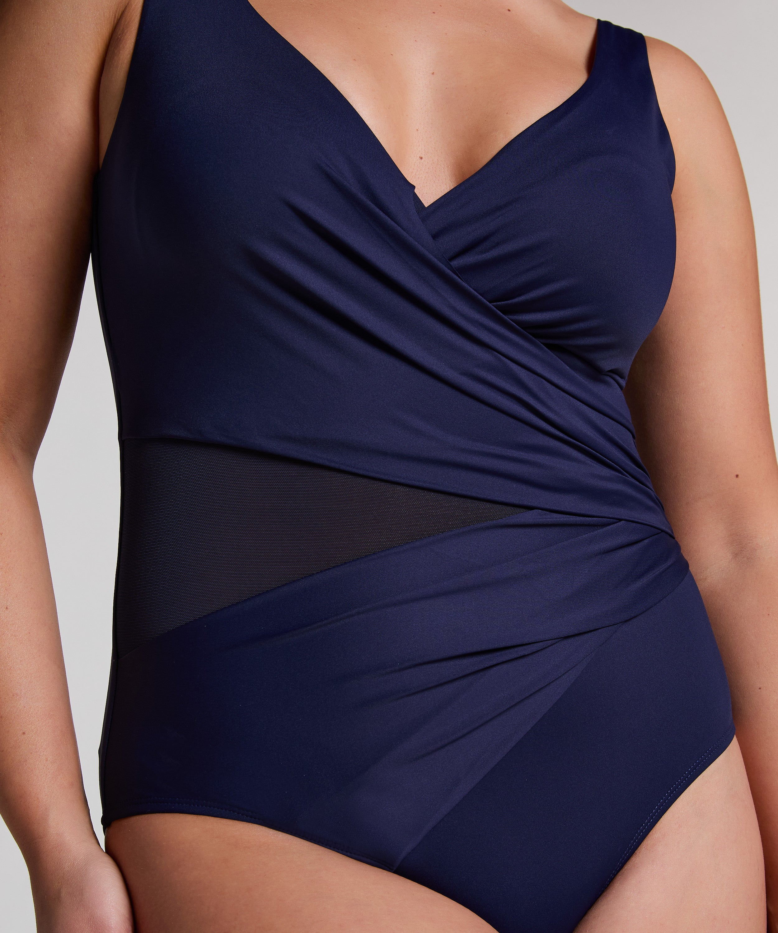Badeanzug Shaping Shell Mesh  - Blau