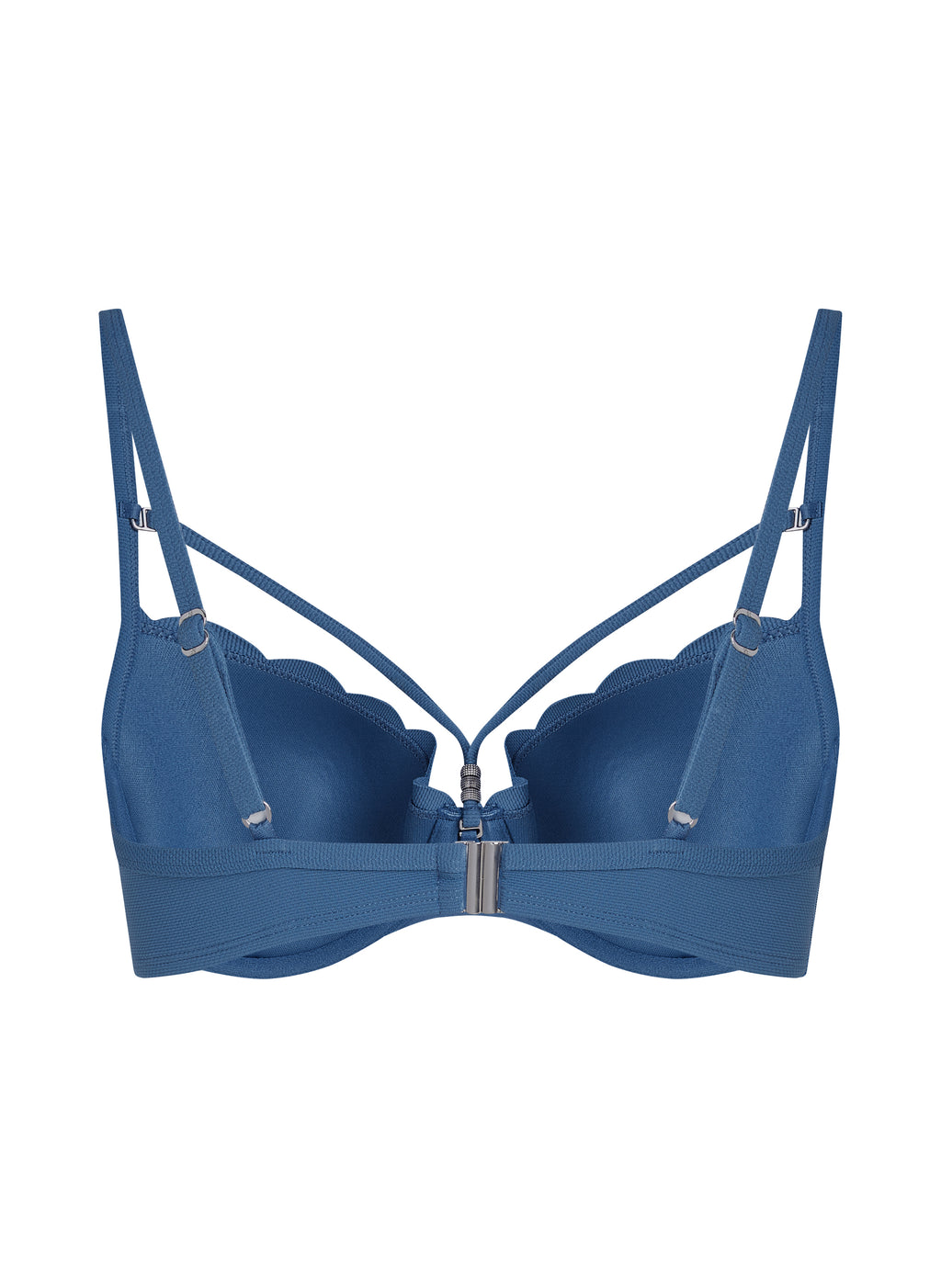 Wattiertes Bügel-Bikinioberteil Scallop  - Blau