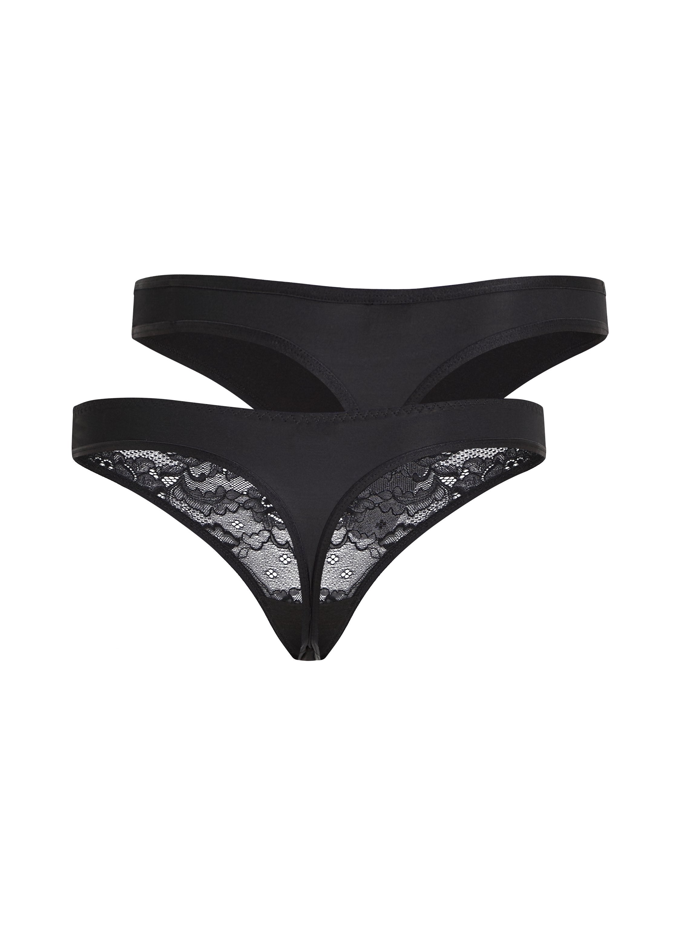 2er-Pack Strings Angie  - Schwarz