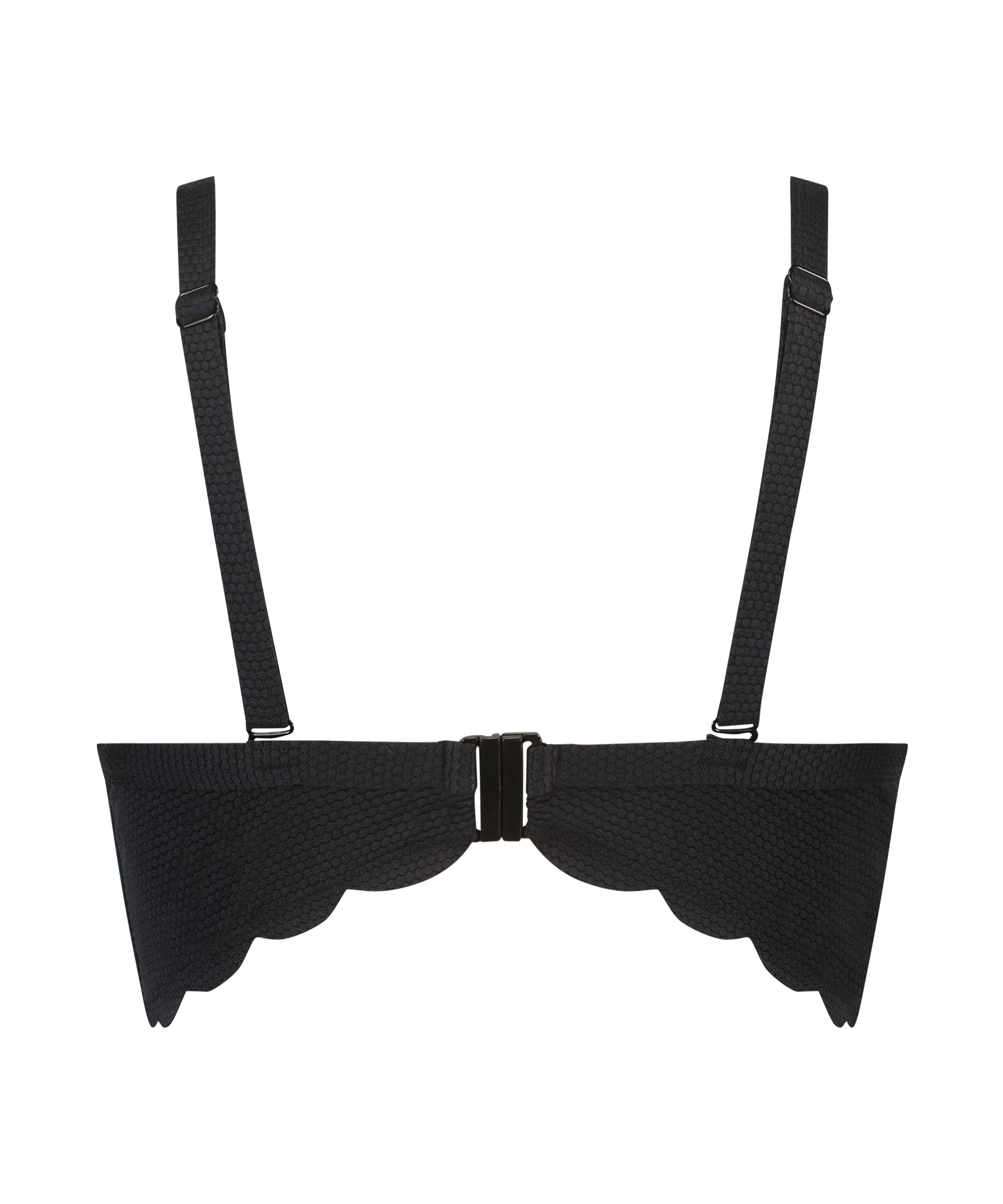 Vorgeformtes Bügel-Bikinitop Scallop  - Schwarz