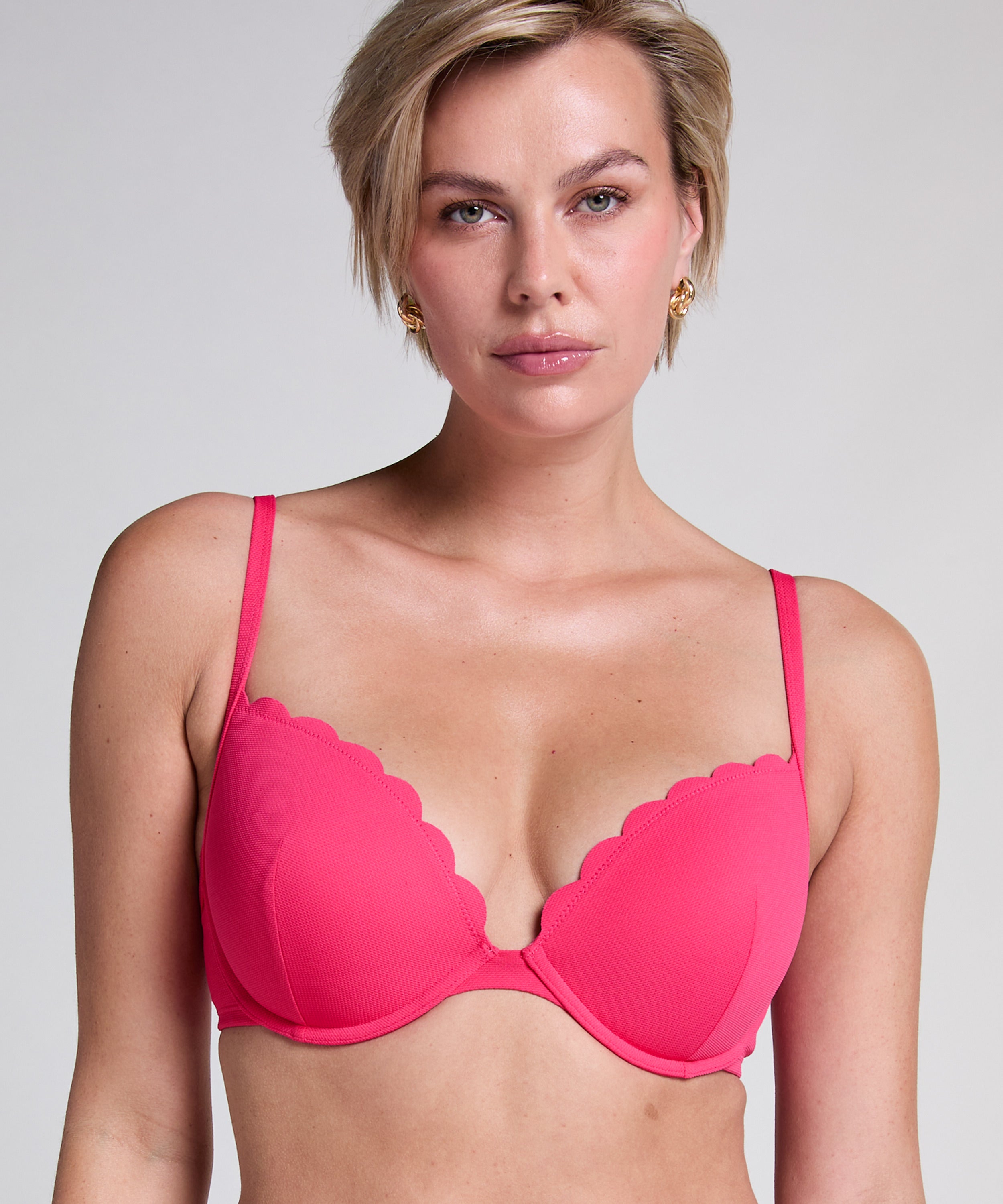 Vorgeformtes Bügel-Bikinitop Scallop  - Rosa
