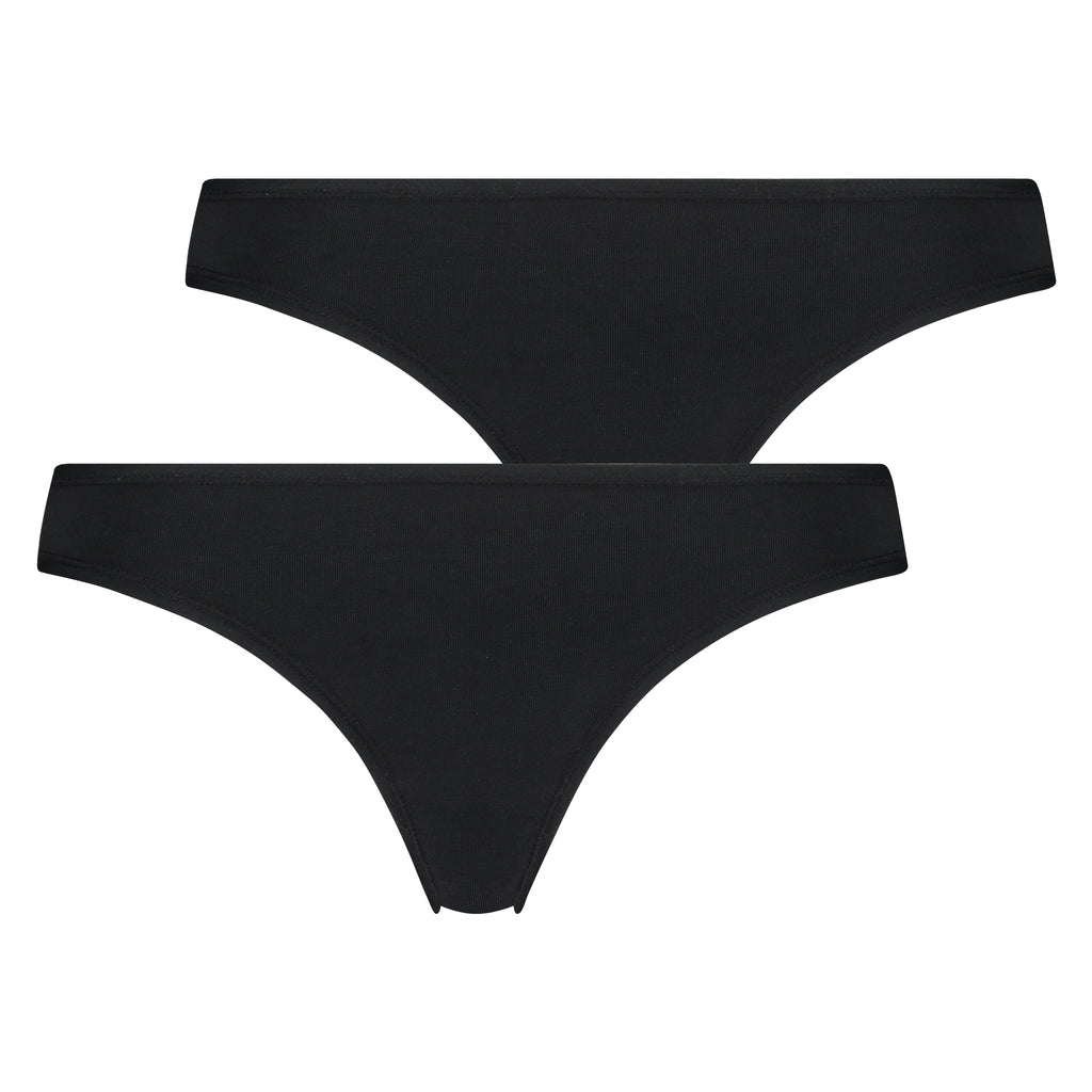 2er-Pack String Kim Cotton  - Schwarz