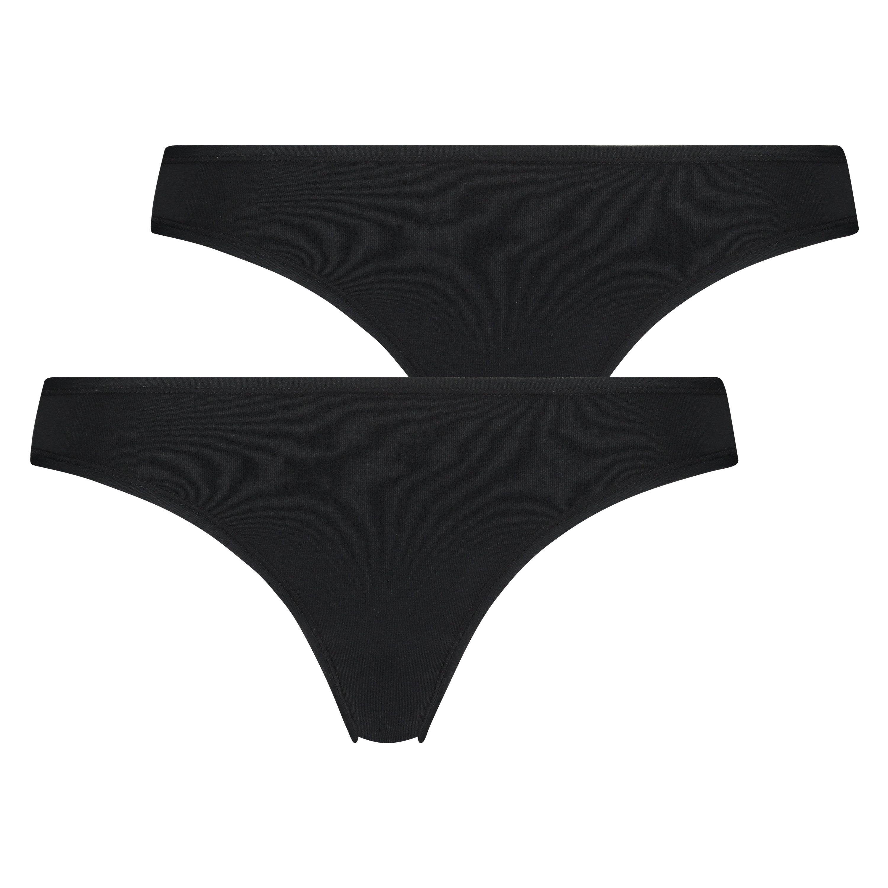 2er-Pack String Kim Cotton  - Schwarz