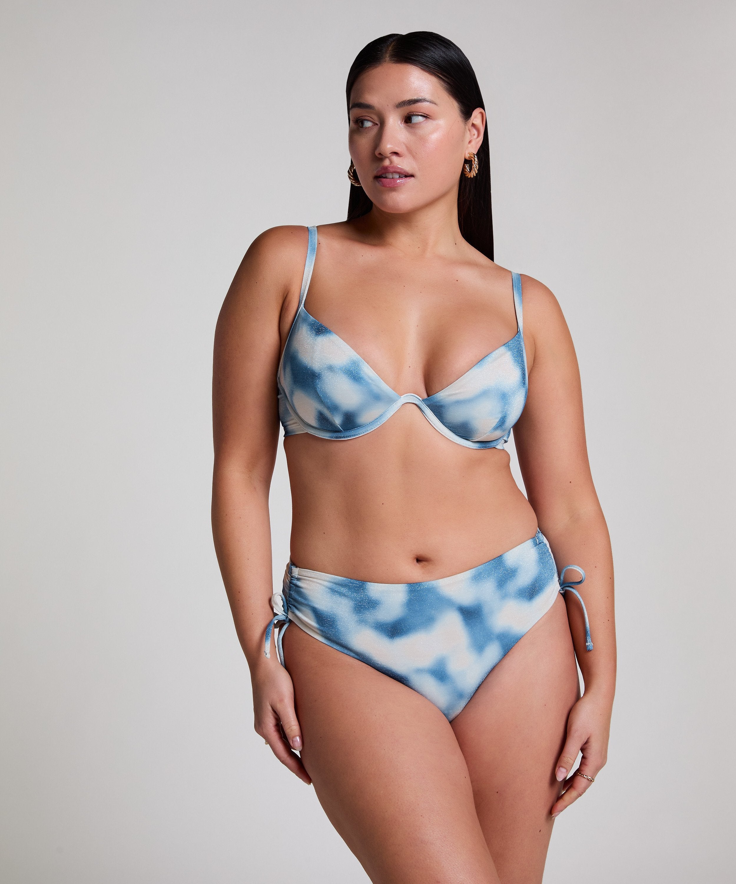 Unwattiertes Bügel-Bikini-Top Lagoa  - Blau
