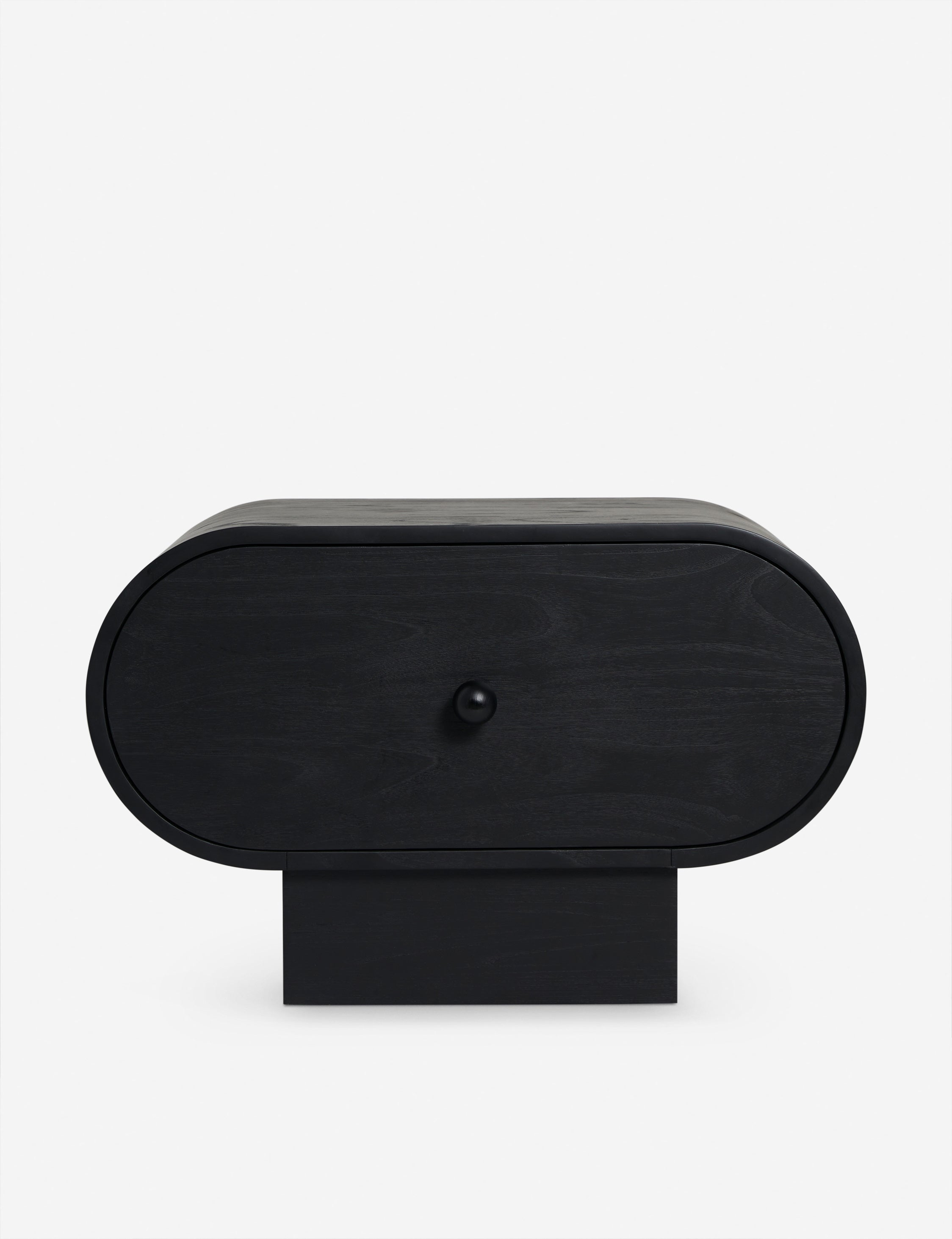 #color::black | Laughlin retro pill shaped nightstand in black