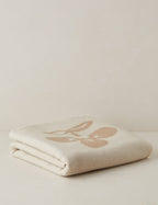 #color::ivory-and-beige | Apila floral pattern wool throw blanket