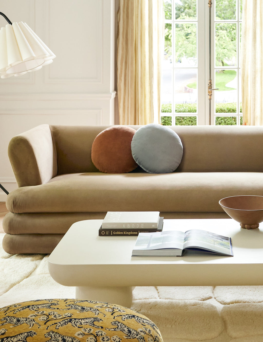Velvet Round Pillow by Sarah Sherman Samuel