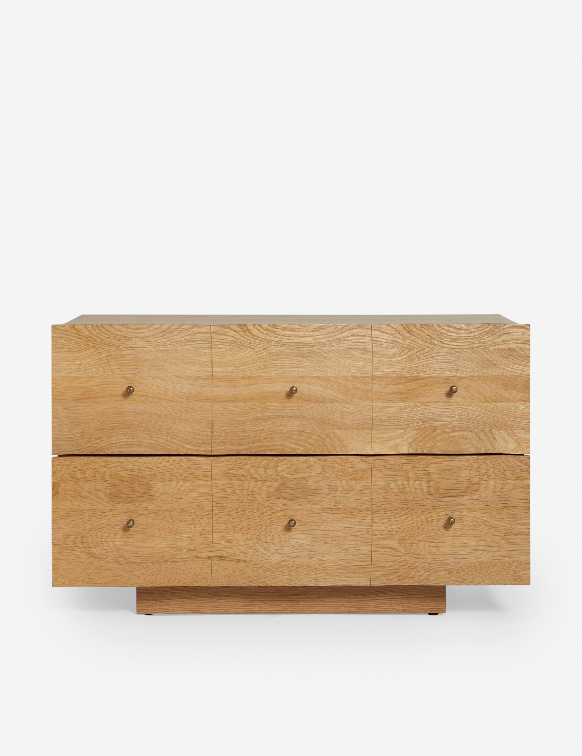 #color::natural-oak | Otelia wide profile two drawer nightstand in natural wood
