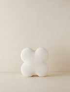 #color::ivory | Velvet clover shaped accent pillow in ivory